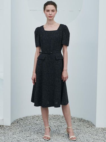 Maelle Square Neck A-line Tweed Dress - MEZARR DE VON - Modalova