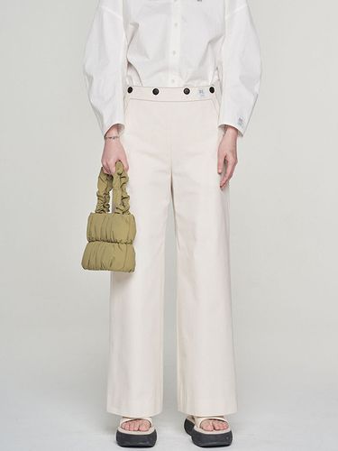 Two Buttons Linen Wide Pants_White - RE;CODE - Modalova