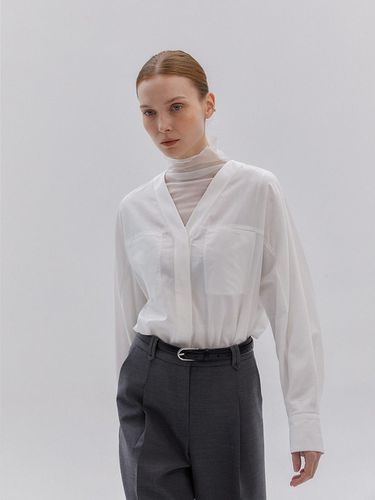 Collarless Blouse - White - MIMEME - Modalova