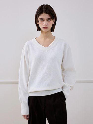 Wool Blended Vneck Knit - DEHEVE - Modalova