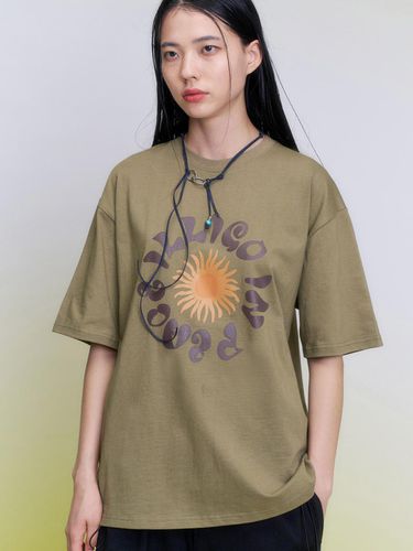 Ethnic Oversized T-shirt Khaki - ILLIGO - Modalova