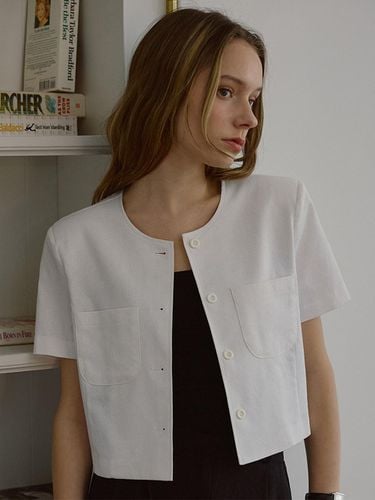 Linen Half Sleeve Jacket - DEHEVE - Modalova