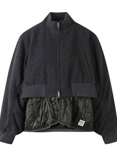 Down Mixed Bomber Jumper - Grey - RE;CODE - Modalova