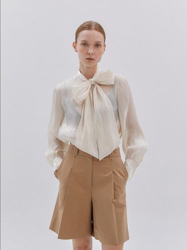 Glossed Tie Blouse - MIMEME - Modalova