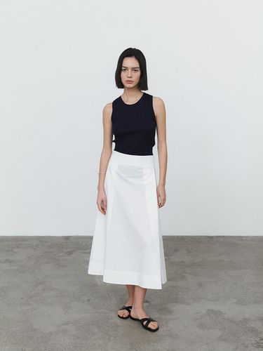 Cotton Pleated A-line Skirt - White - MIMEME - Modalova