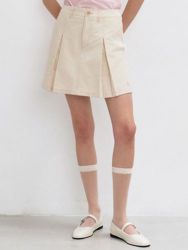 Pleated Stitch Two-Tone Mini Skirt - Beige - CITYBREEZE - Modalova