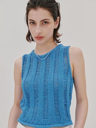 Ribbed Net Sleeveless (Blue) - ODER - Modalova