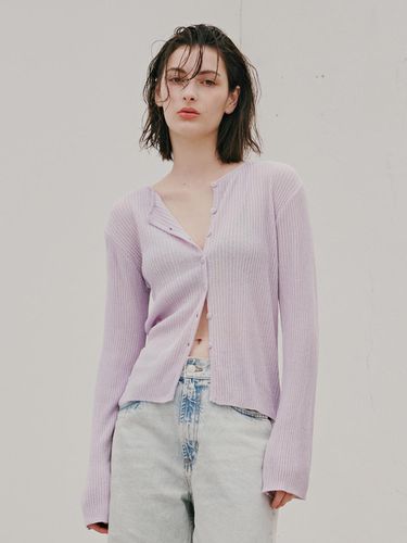 Linen Pendant Cardigan (Lavender) - ODER - Modalova