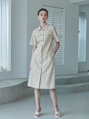 Liel Textured Belted Shirt Dress - MEZARR DE VON - Modalova