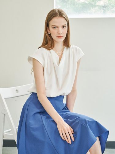 Flare Midi Skirt - Blue - MEZARR DE VON - Modalova