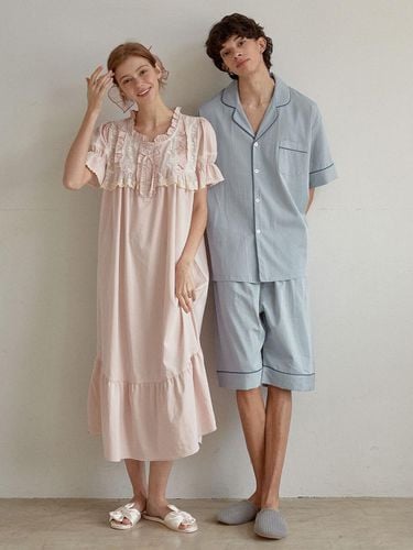 Couple Jeanne Cotton Nightgown and Pajama Set - LUNALUZ STUDIO - Modalova