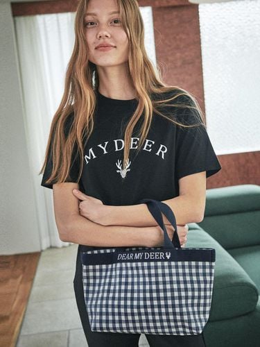 Water-repellent) Logo Tote Bag_Navy - DEAR MY DEER - Modalova