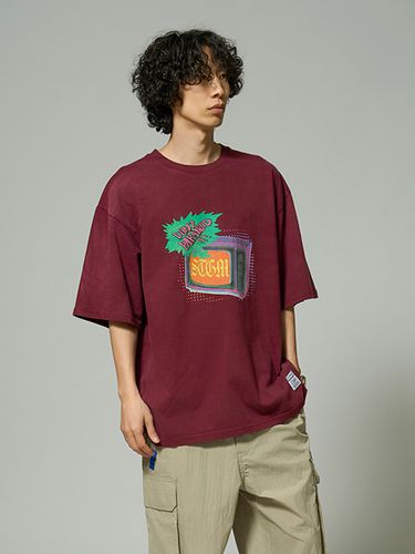 Paranoid TV Vintage Like Washed Oversized T-shirt - STIGMA - Modalova