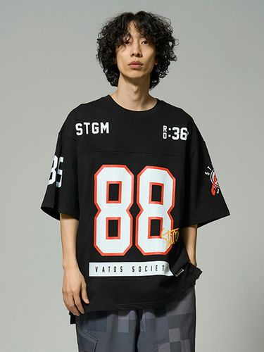 Football Oversized Short Sleeve T-shirt_Black - STIGMA - Modalova