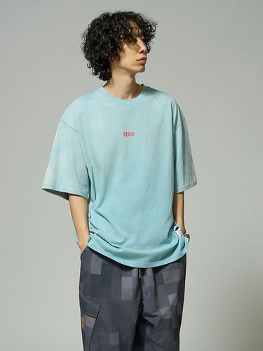 Logo Vintage Like Washed Oversize T-shirt_Sky Blue - STIGMA - Modalova