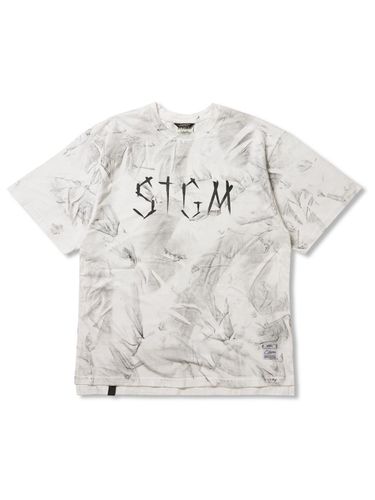 Paint Dirty Washed Oversized T-shirt_White - STIGMA - Modalova