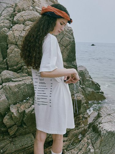 Rudia String Dress Oversize Long T-shirt_Off White - MAGOODGAN - Modalova