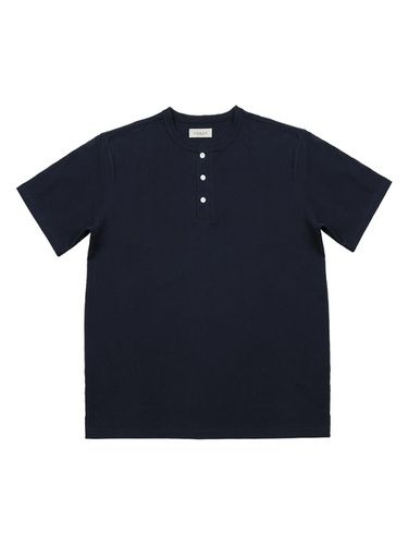 Utility Henley Neck T-Shirt - Navy - SORTIE - Modalova