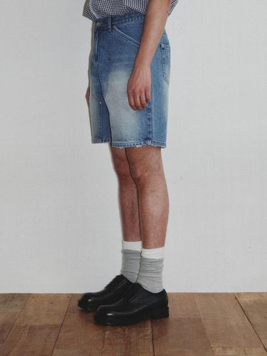 Layered Carpenter Denim Shorts_Blue - KINETO - Modalova