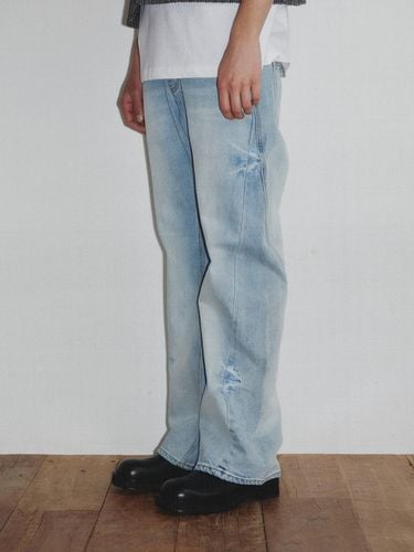 Wave Cutting Denim Pants_Light Blue - KINETO - Modalova