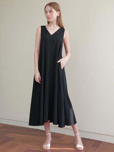 V Neck Dressy Long Dress_Black - ZEROSTREET - Modalova