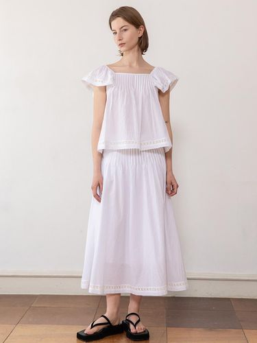 Cotton Skirt_White - JMARK New York - Modalova