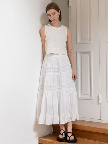 Lace Banded Skirt_White - JMARK New York - Modalova