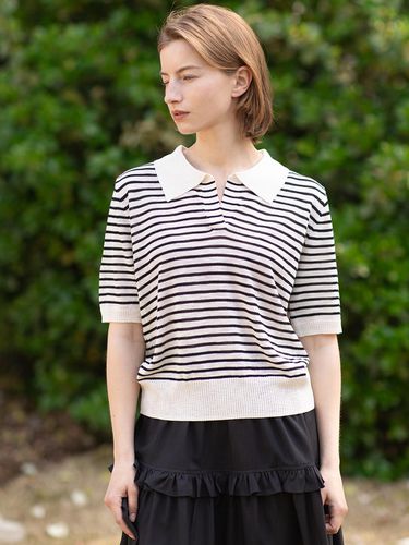 Coloring Stripe Knit Top_Black - JMARK New York - Modalova