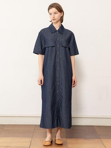 Denim Pocket Dress_Indigo Denim - JMARK New York - Modalova