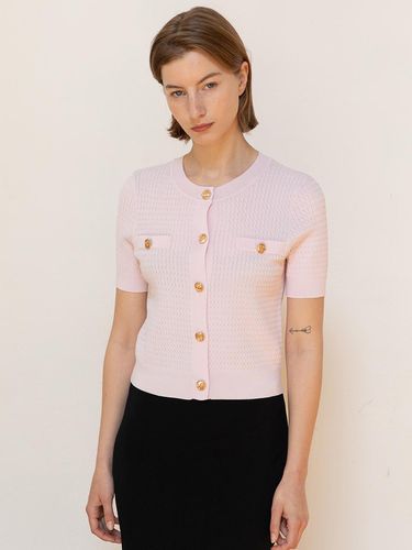 Tweed Crop Knit Top_Pink - JMARK New York - Modalova