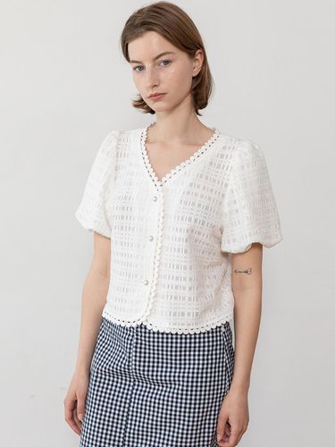 Balloon Sleeve Blouse_White - JMARK New York - Modalova