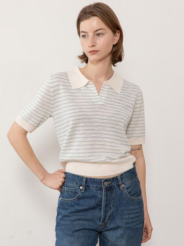 Coloring Stripe Knit Top_Sky Blue - JMARK New York - Modalova