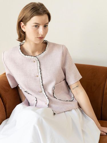 Tweed Frill Jacket_Pink - JMARK New York - Modalova