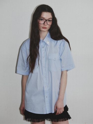 Western Plaid Shirt - Sky Blue - KINETO - Modalova