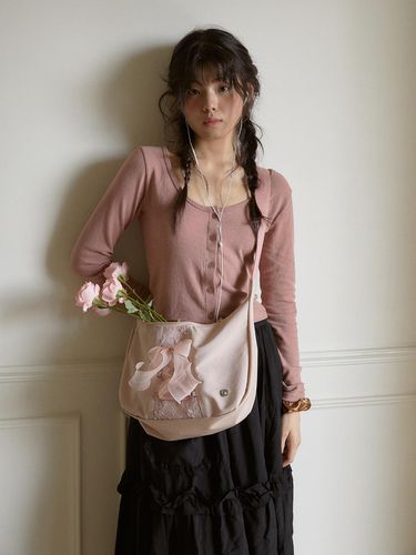 Daily Ribbon Hobo Bag_Nude Pink - ovuni - Modalova