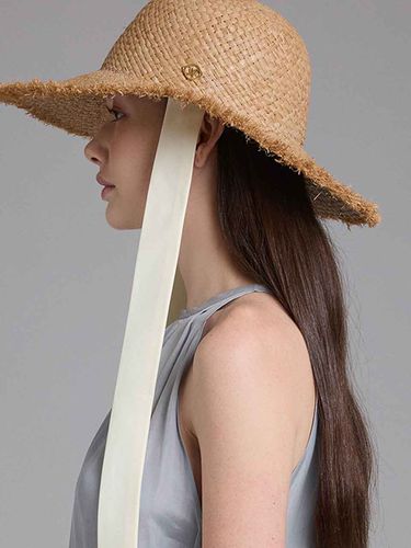 Strap Raffia Hat Dianne (4 Colors) - WHITE SANDS - Modalova