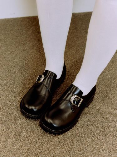 Luna Monk Strap Loafers_Black - JUJUVI - Modalova