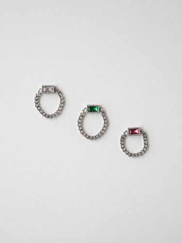 Square Color Cubic Surgical Chain Ring - MERRYMOTIVE - Modalova