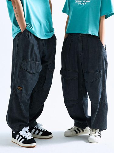 Mil-Label Denim Wide Fit Balloon Pants_Black Denim - Columbia University - Modalova