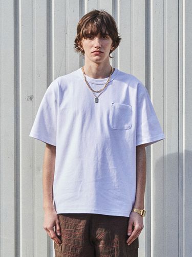 Washed Pocket Stitch T-shirt_White - OGARP - Modalova