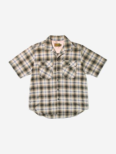 Cosmo Checker Flannel Open Half Shirt_Gray - OGARP - Modalova