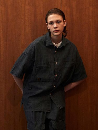 Mil-label Big Pocket Denim Shirt_Black Denim - Columbia University - Modalova