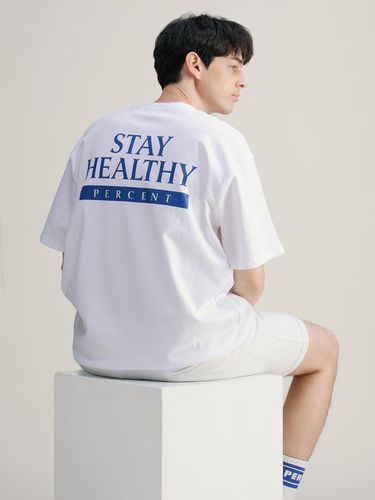 Back Print Stay Short Sleeves T-Shirt - 25PERCENTAGE - Modalova