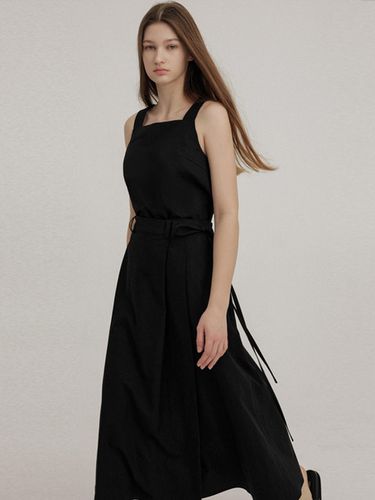 Linen Blend Long Wrap Skirt_Black - AVA MOLLI - Modalova