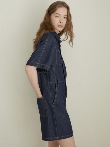 Denim Short Overall_Dark Blue - LARGO - Modalova