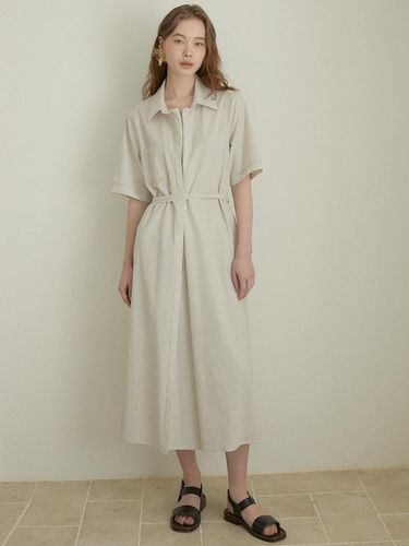 Shirt Dress_Beige Stripe - LARGO - Modalova