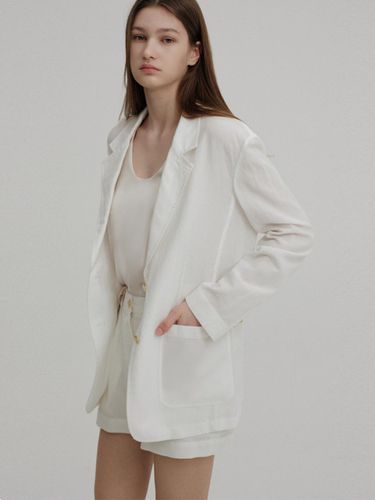 Classic Summer Linen Jacket_White - AVA MOLLI - Modalova