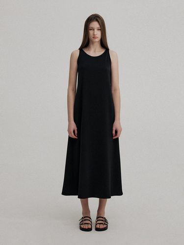 Semi A Line Slip Long Dress_Black - AVA MOLLI - Modalova