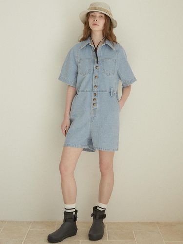 Denim Short Overall_Light Blue - LARGO - Modalova