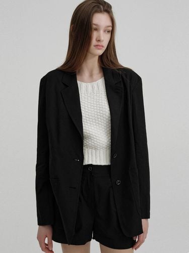 Classic Summer Linen Jacket_Black - AVA MOLLI - Modalova